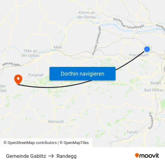 Gemeinde Gablitz to Randegg map