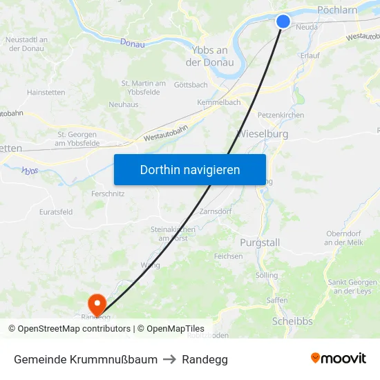 Gemeinde Krummnußbaum to Randegg map