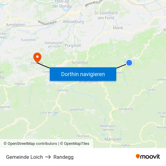 Gemeinde Loich to Randegg map
