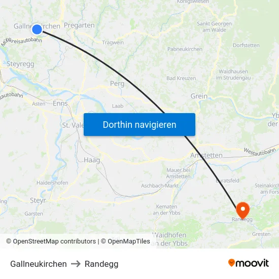 Gallneukirchen to Randegg map