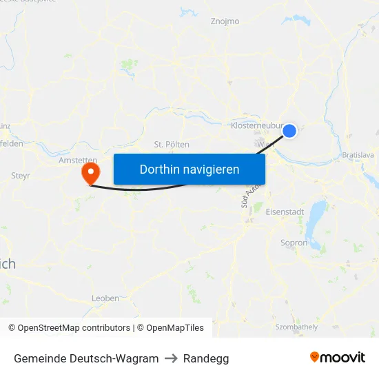 Gemeinde Deutsch-Wagram to Randegg map