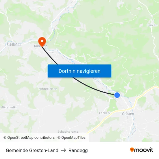 Gemeinde Gresten-Land to Randegg map