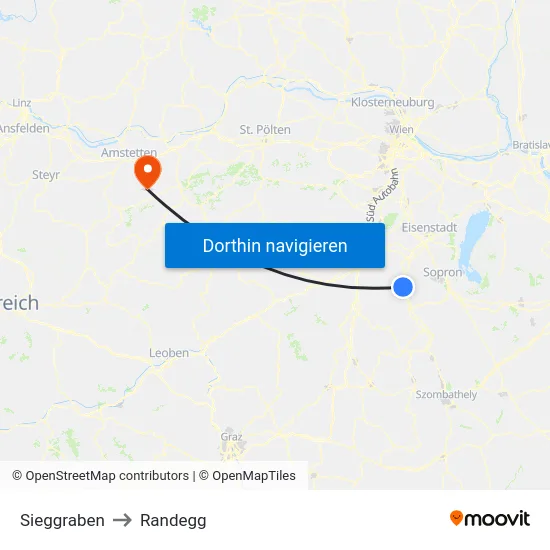 Sieggraben to Randegg map