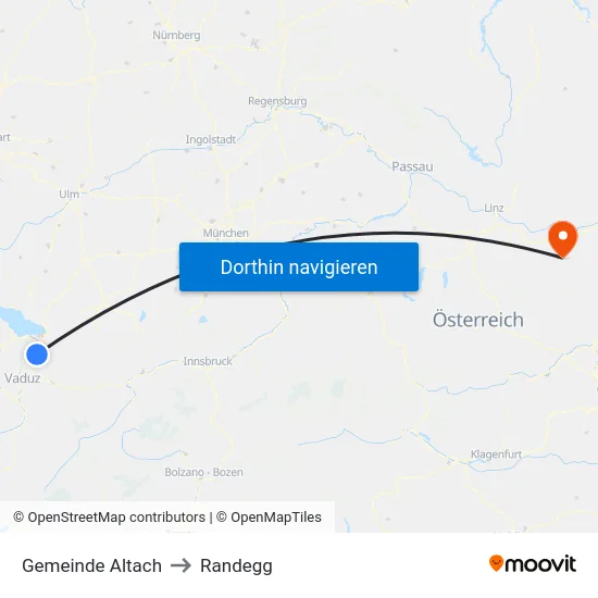 Gemeinde Altach to Randegg map