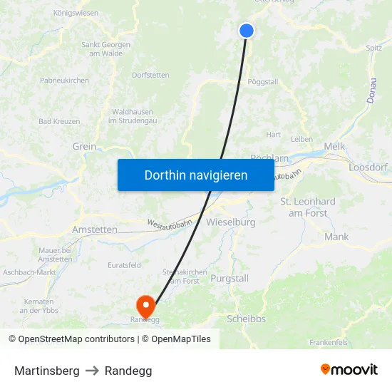 Martinsberg to Randegg map