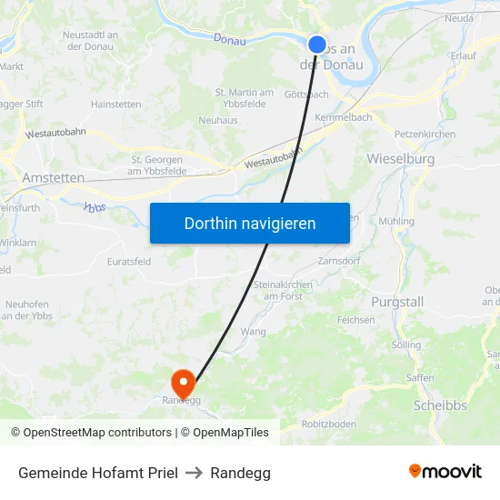 Gemeinde Hofamt Priel to Randegg map