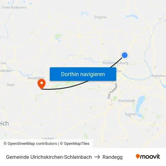 Gemeinde Ulrichskirchen-Schleinbach to Randegg map