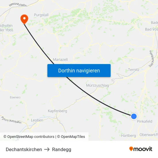 Dechantskirchen to Randegg map