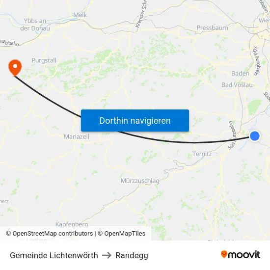 Gemeinde Lichtenwörth to Randegg map