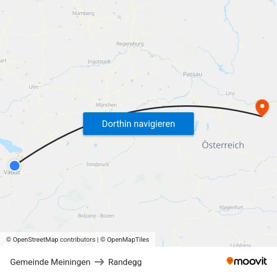 Gemeinde Meiningen to Randegg map