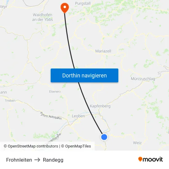 Frohnleiten to Randegg map