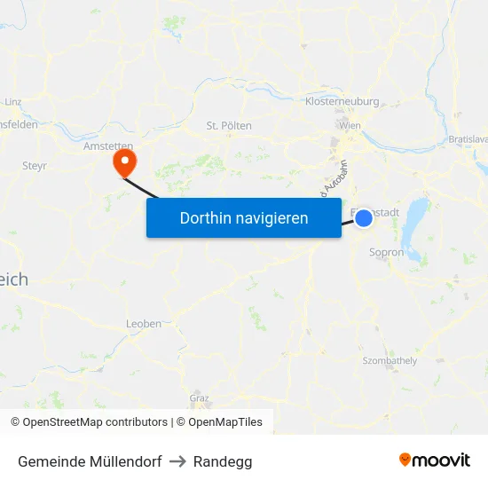 Gemeinde Müllendorf to Randegg map