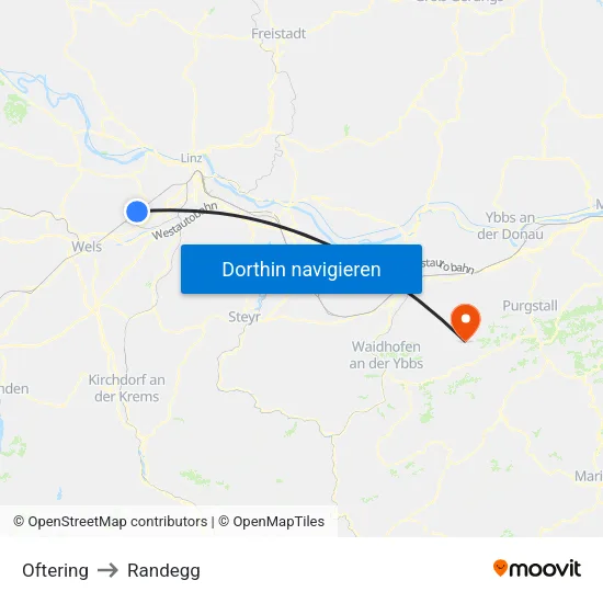 Oftering to Randegg map