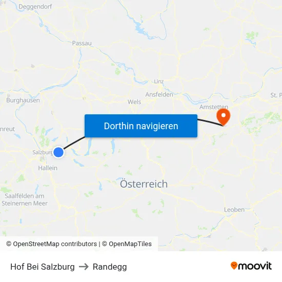 Hof Bei Salzburg to Randegg map