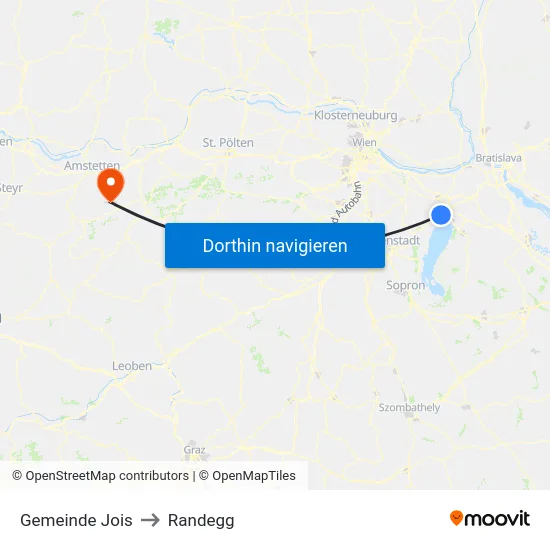 Gemeinde Jois to Randegg map
