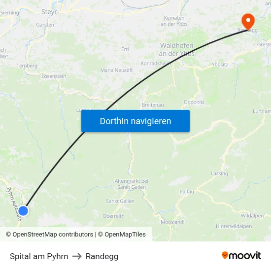 Spital am Pyhrn to Randegg map