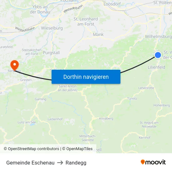 Gemeinde Eschenau to Randegg map