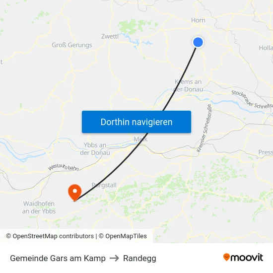 Gemeinde Gars am Kamp to Randegg map