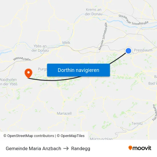 Gemeinde Maria Anzbach to Randegg map