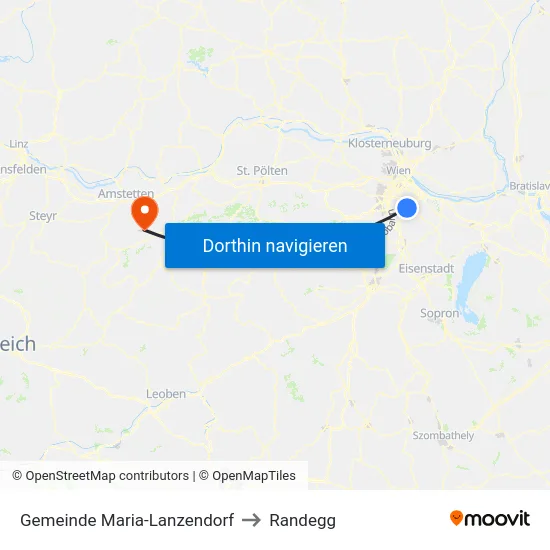 Gemeinde Maria-Lanzendorf to Randegg map