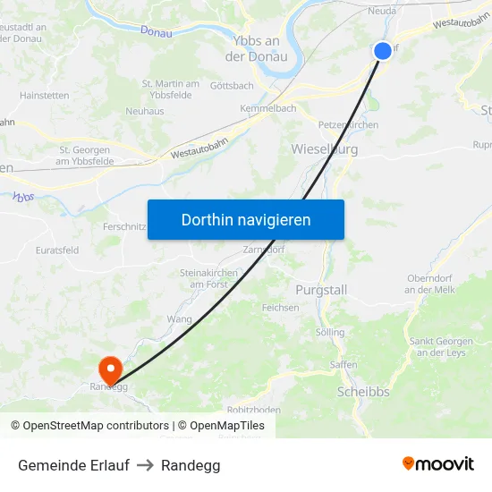 Gemeinde Erlauf to Randegg map