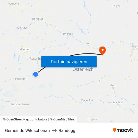 Gemeinde Wildschönau to Randegg map