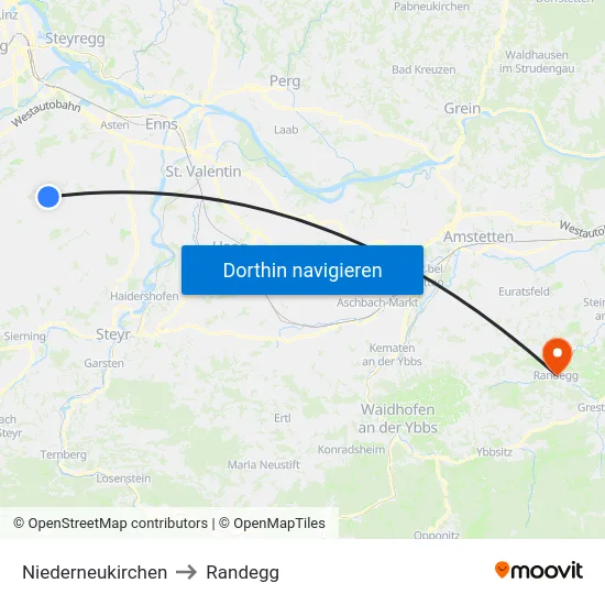 Niederneukirchen to Randegg map