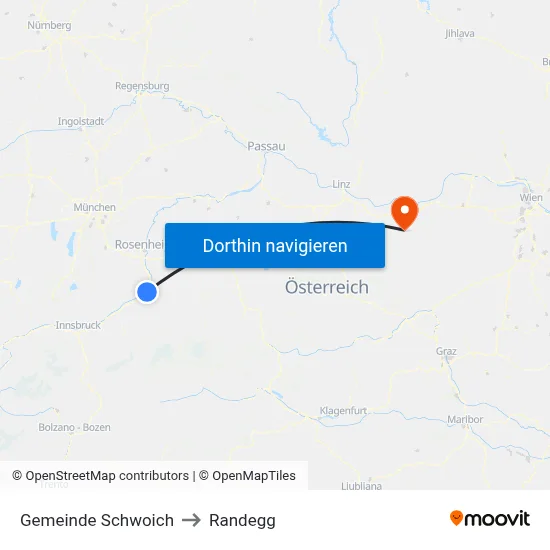 Gemeinde Schwoich to Randegg map