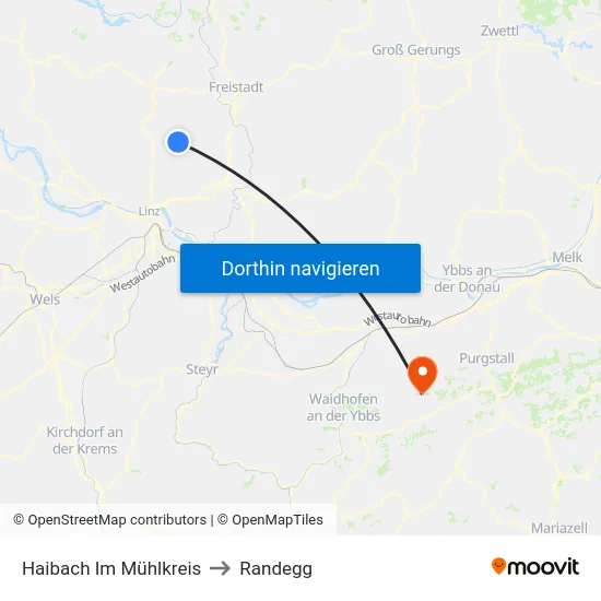 Haibach Im Mühlkreis to Randegg map