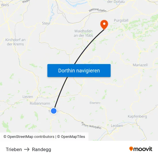 Trieben to Randegg map