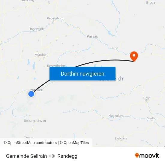 Gemeinde Sellrain to Randegg map