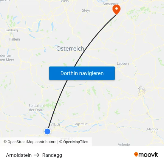 Arnoldstein to Randegg map