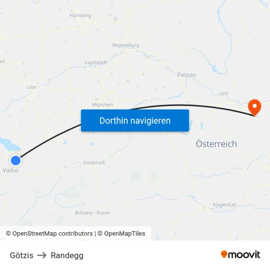 Götzis to Randegg map