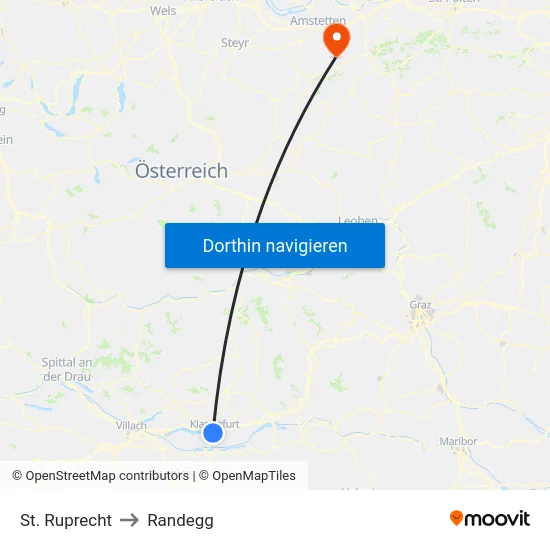 St. Ruprecht to Randegg map