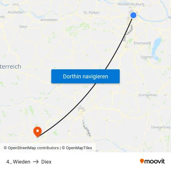 4., Wieden to Diex map