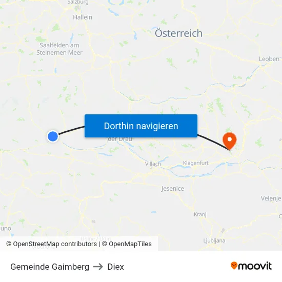 Gemeinde Gaimberg to Diex map