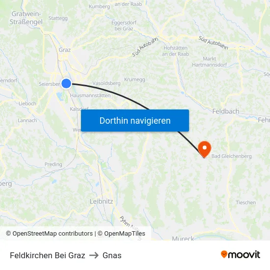 Feldkirchen Bei Graz to Gnas map