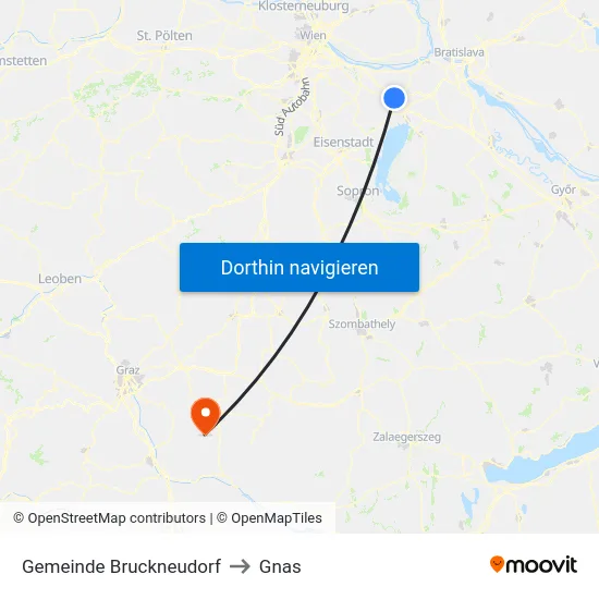 Gemeinde Bruckneudorf to Gnas map