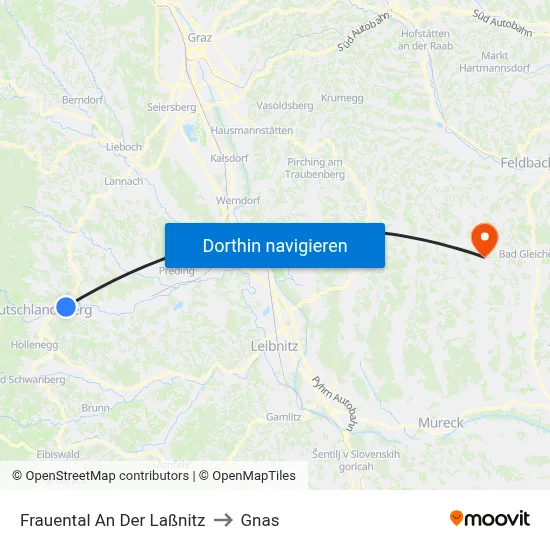 Frauental An Der Laßnitz to Gnas map