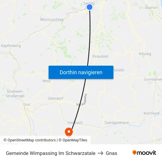 Gemeinde Wimpassing Im Schwarzatale to Gnas map
