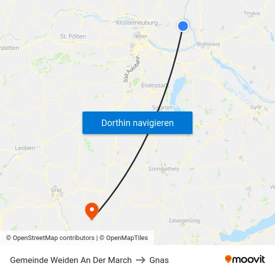 Gemeinde Weiden An Der March to Gnas map