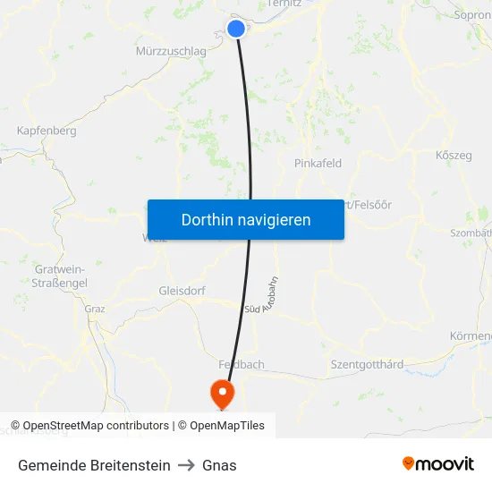 Gemeinde Breitenstein to Gnas map