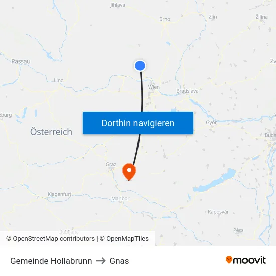 Gemeinde Hollabrunn to Gnas map