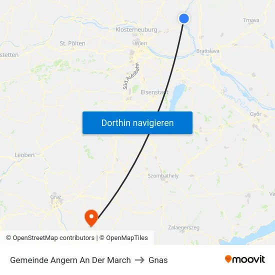 Gemeinde Angern An Der March to Gnas map