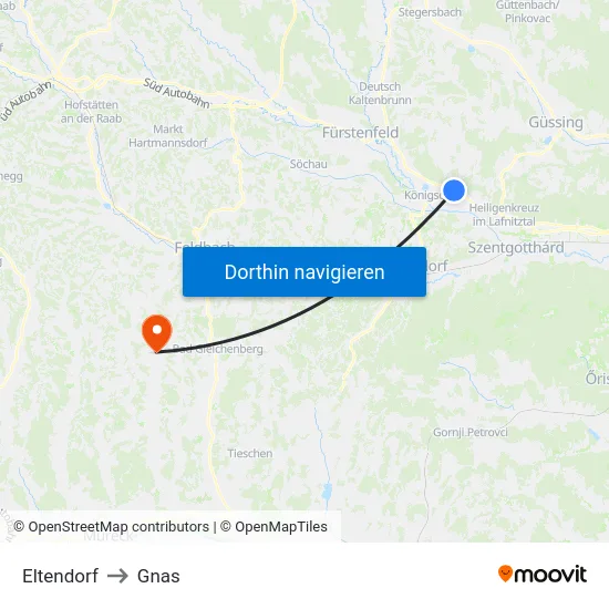 Eltendorf to Gnas map