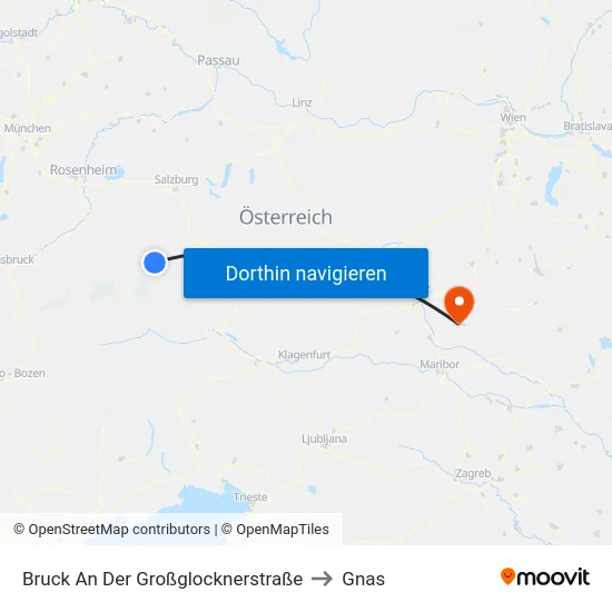 Bruck An Der Großglocknerstraße to Gnas map