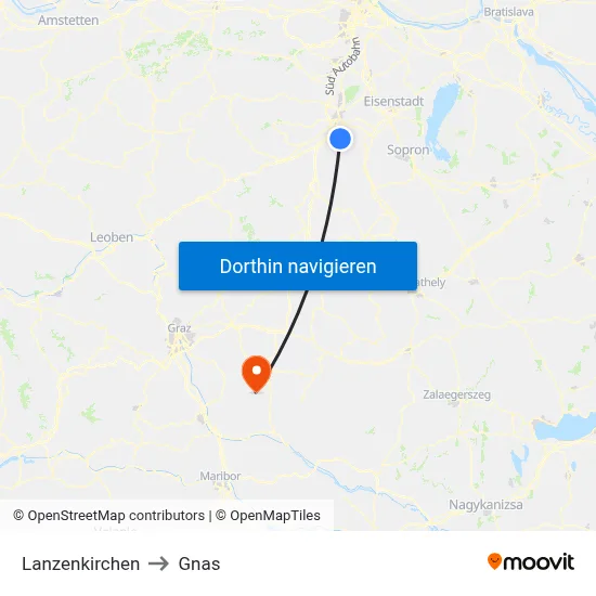 Lanzenkirchen to Gnas map