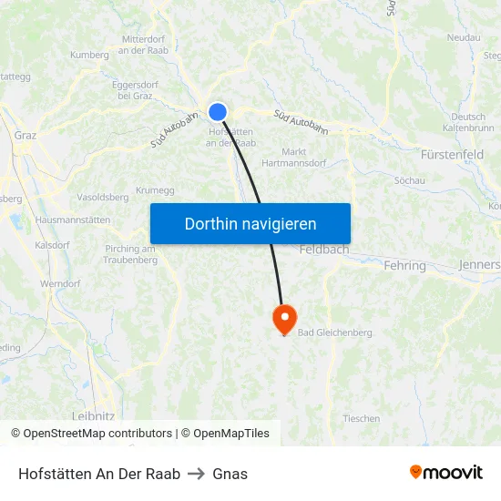 Hofstätten An Der Raab to Gnas map