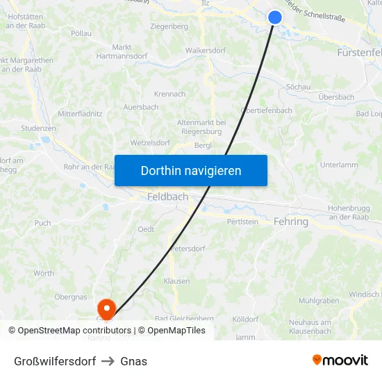 Großwilfersdorf to Gnas map