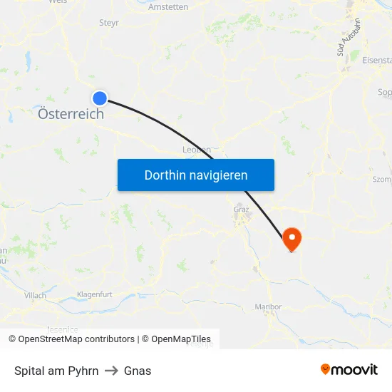 Spital am Pyhrn to Gnas map